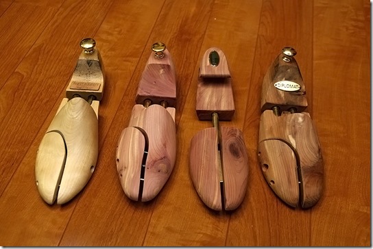 Diplomat、Collonil、ライフバリュー、スコッチグレインのシューキーパー比較写真
