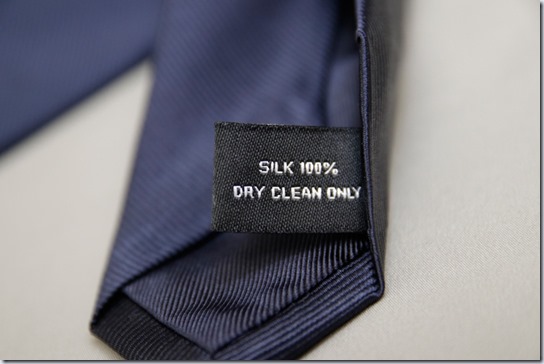 ネクタイの品質表示