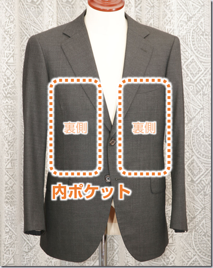 スーツの内ポケットの位置