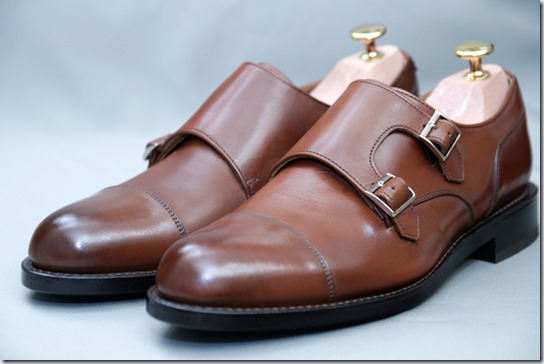 ダブルモンクストラップシューズ（茶色）